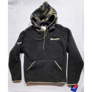 Champion Sherpa Camo Hoodie Womens Small S Cozy High Pile Camouflage New
